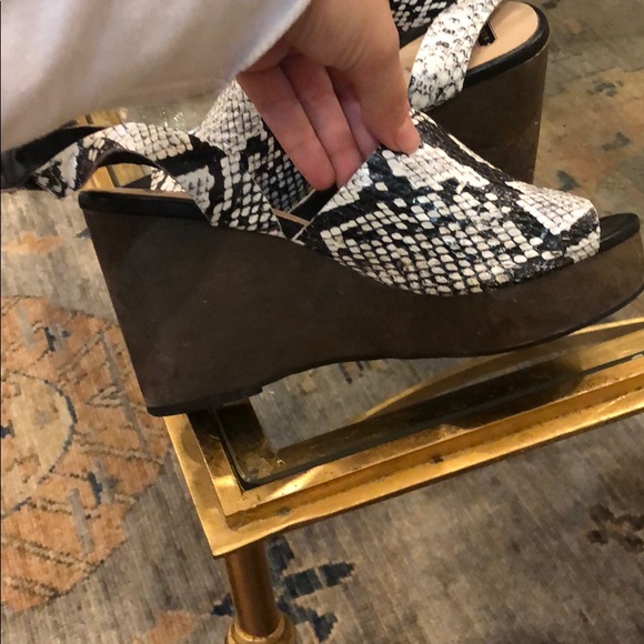 Skin Hello Midnight Snakeskin Wedges - Picture 4 of 8